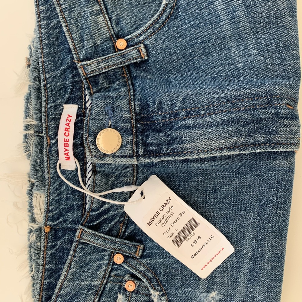 “maybe crazy” denim skirt (new/never worn)